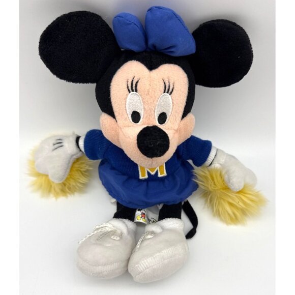 Vintage Walt Disney World Minnie Mouse Blue Cheerleader Uniform Plush Stuffy - Picture 2 of 4